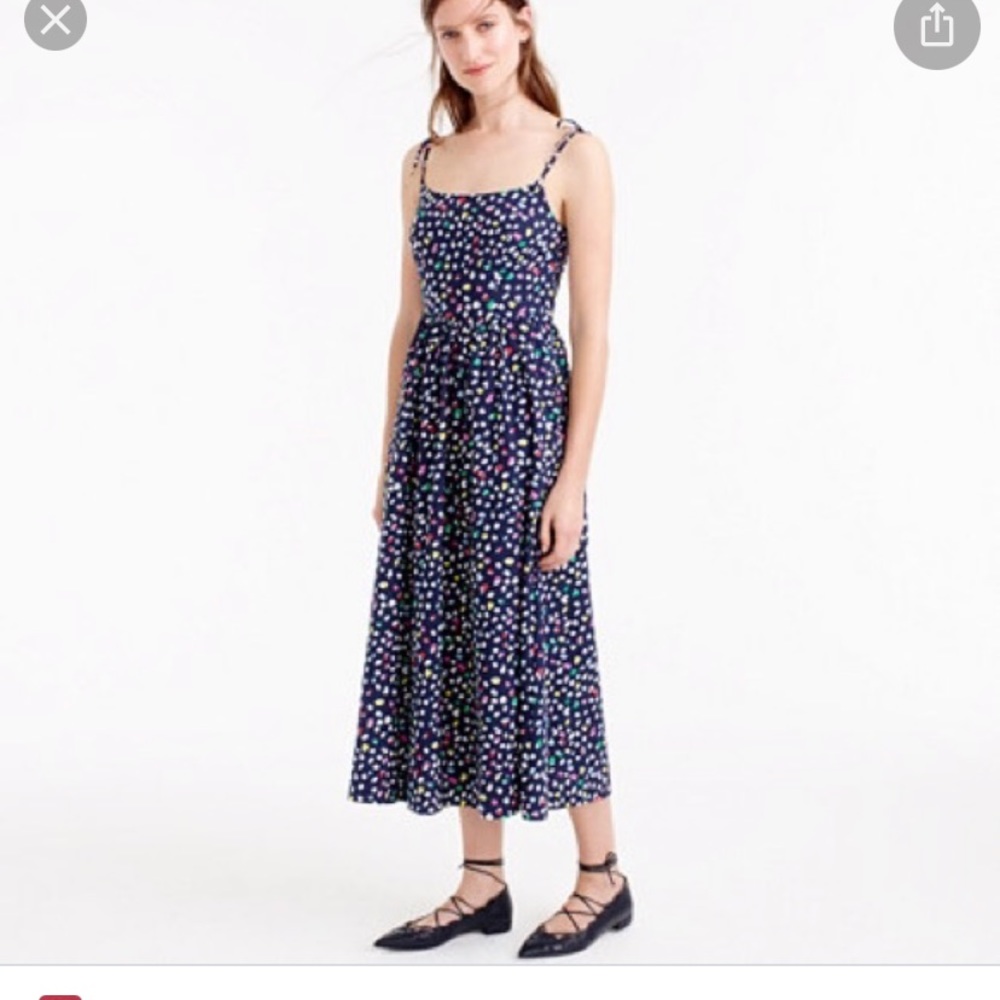 J.Crew Ratti Happy Cat print sundress navy 0